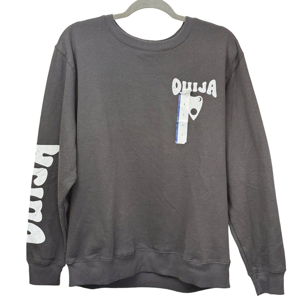 Ouija Mystifying Oracle Unisex Sweatshirt Spooky Print Cotton/Polyester Gray L